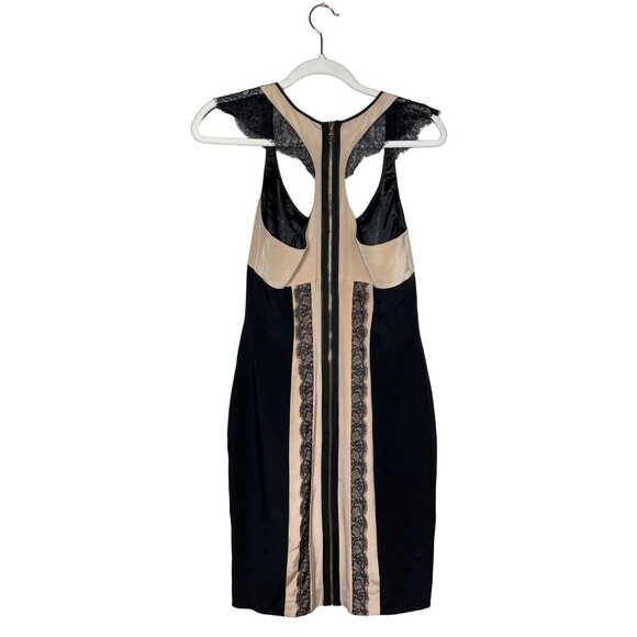Jay Godfrey Holden Slim Racer Back Dress Size 4 Silk Lace Black Nude - Picture 4 of 8